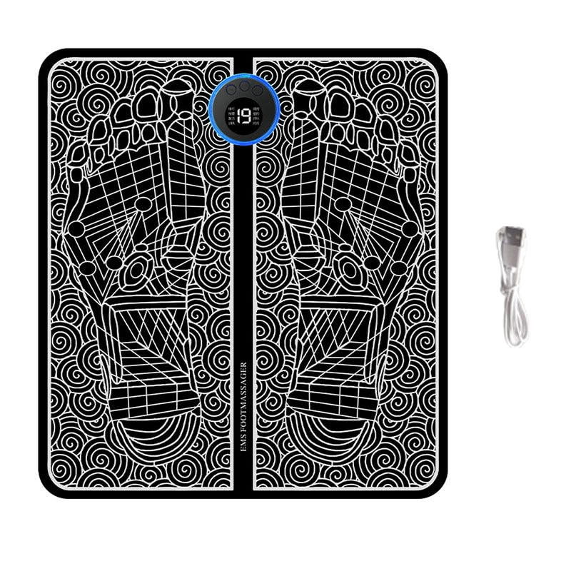 EMS Pulse Electric Foot Massager Foot Therapy Machine Foot Pad Intelligent Acupuncture Foot Massage Pad Mat Muscle Stimulation
